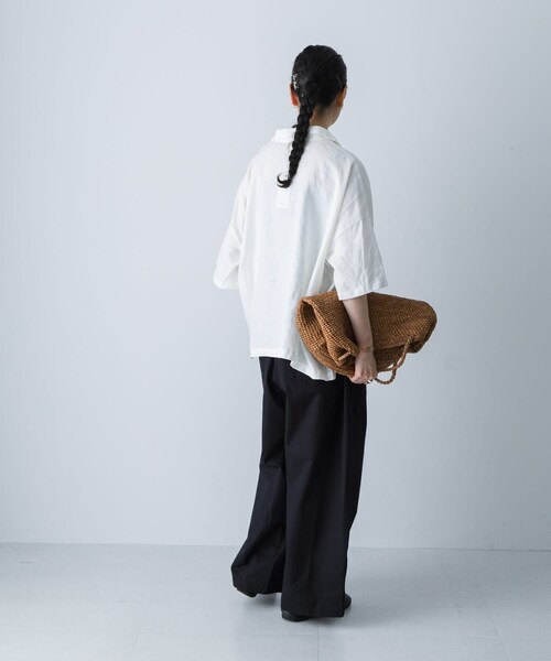 かぐれ（カグレ）の「リネンスキッパーシャツ（シャツ/ブラウス・レディース・OFF/BLACK/MINT・Free）」の7枚目の写真