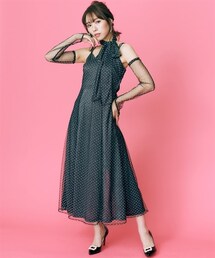 nissen | 大きいサイズ フロッキードットキャミソールワンピース marun(ワンピース)