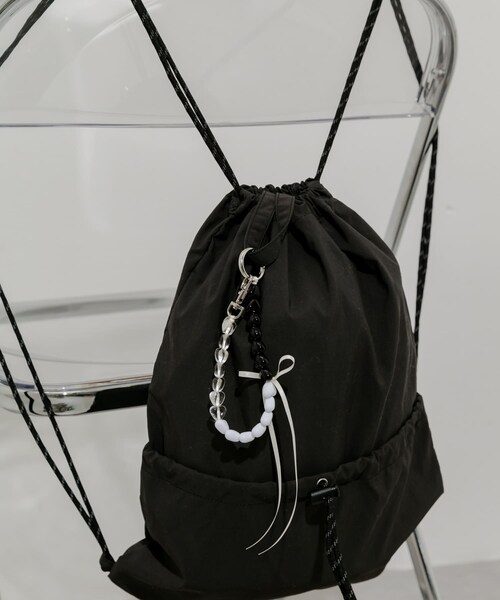 SMELLY（スメリー）の「ドロストポケットナップサック（バックパック/リュック・レディース・BLK/GRY・-）」の10枚目の写真