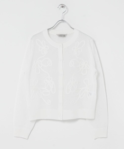 URBAN RESEARCH ROSSO（アーバンリサーチロッソ）の「Torrazzo Donna　CORD LACE SHEER CARDIGAN（カーディガン/ボレロ・レディース・WHITE/BLACK/GRAY・Free）」の4枚目の写真