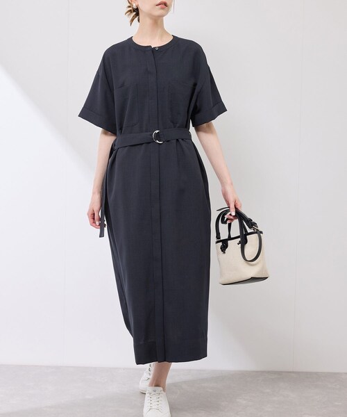 ROPE' PICNIC(ロペピクニック)の「サックワンピース(ワンピース・レディース・ダークブラウン/ベージュ系/ネイビー・36/38)」の5枚目の写真