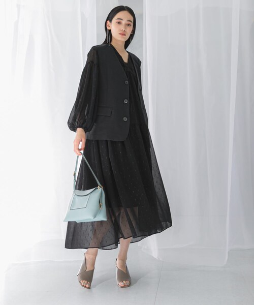 URBAN RESEARCH ROSSO（アーバンリサーチロッソ）の「カットジャガードティアードワンピース（ワンピース・レディース・BLUE/BLACK・FREE）」の7枚目の写真