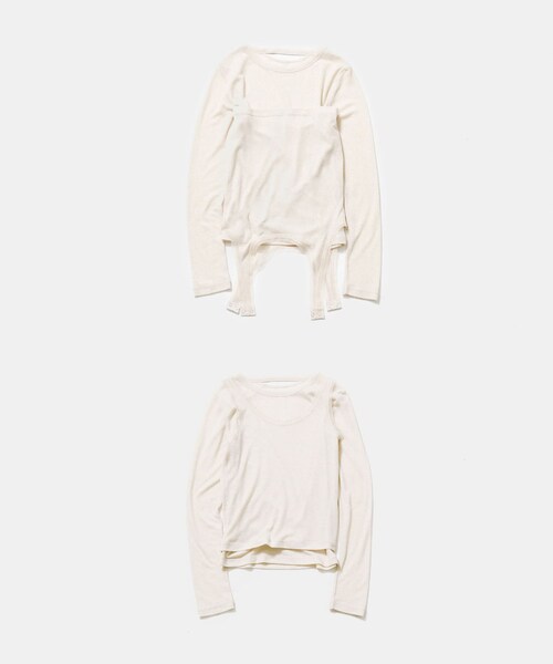 LAATO（ラート）の「layered piping tee（Tシャツ/カットソー・レディース・チョコレート/クリーム/ネズミ・Free）」の12枚目の写真