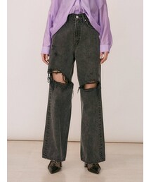 EVRIS | ダメージワイドデニムパンツ(デニムパンツ)