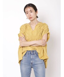 Ungrid | リネン混ギャザーノースリブラウス(シャツ/ブラウス)