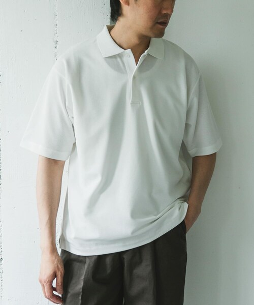 URBAN RESEARCH DOORS（アーバンリサーチドアーズ）の「『XLサイズ/WEB限定』『吸水速乾/接触冷感/イージーケア』クイックドライ 鹿の子 ポロシャツ（ポロシャツ・メンズ・BLUE GRAY/WHITE/BLACK・M/L/XL）」の5枚目の写真