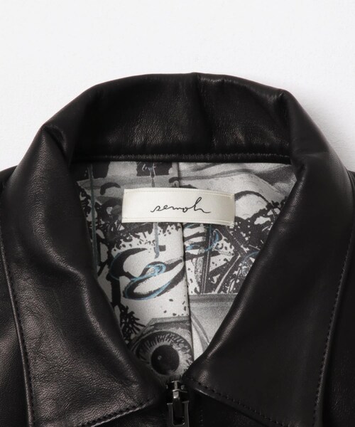 URBAN RESEARCH（アーバンリサーチ）の「『別注』semoh×URBAN RESEARCH　Horse Leather Jacket（テーラードジャケット・メンズ・BLACK・2/3）」の6枚目の写真