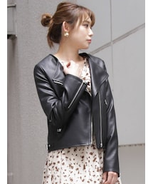 dazzlin | レザーライクライダースジップジャケット(ライダースジャケット)
