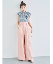 dazzlin | ダブルハイウエストワイドデニムパンツ(デニムパンツ)