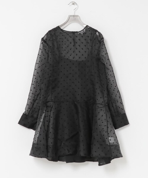URBAN RESEARCH（アーバンリサーチ）の「GANNI　FLOCKED ORGANZA DRESS（ワンピース・レディース・BLACK・36/38）」の4枚目の写真