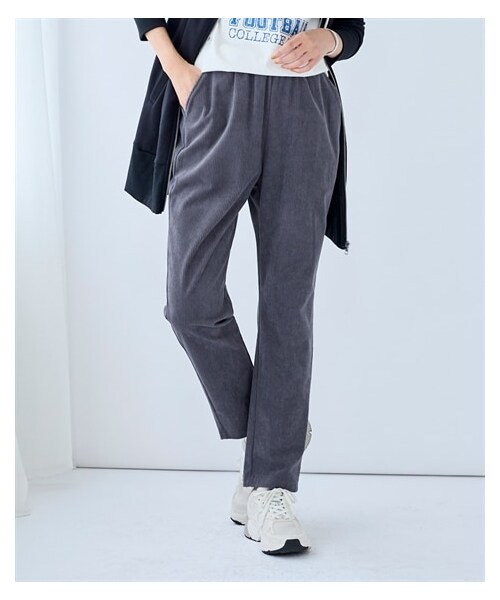 nissen（ニッセン）の「大きいサイズ カットコーデュロイイージーパンツ（ゆったり太もも）（パンツ・レディース・グレージュ/ライトブラウン/黒/オリーブグリーン/チャコールグレー・L/LL/3L/4L/5L/6L/8L/10L）」の20枚目の写真