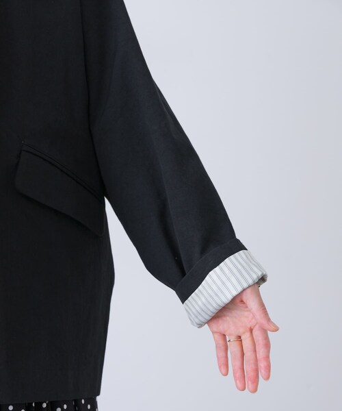 かぐれ(カグレ)の「Tailored jacket w/lining(テーラードジャケット・レディース・BEIGE/BLACK・FREE)」の15枚目の写真