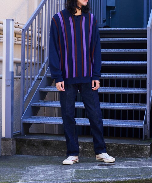 ADAM ET ROPE'（アダムエロペ）の「【THE INOUE BROTHERS… together with WILD LIFE TAILOR】polo knit（ニット/セーター・メンズ・ネイビー・L/M/XL）」の10枚目の写真
