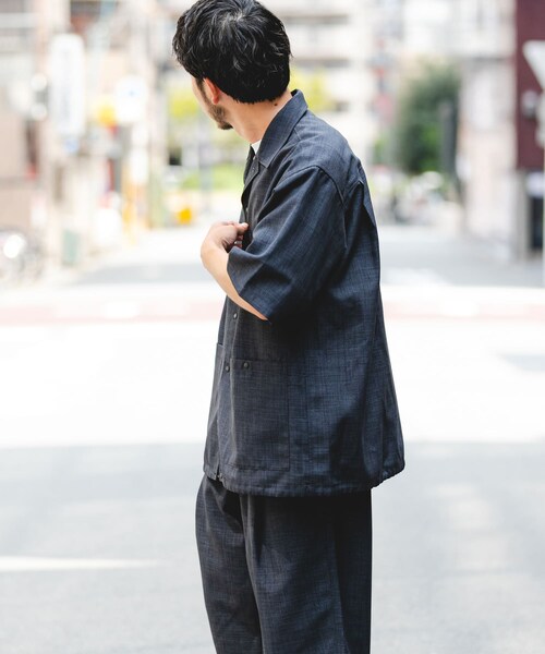 EKAL（エカル）の「『吸水速乾/UVカット/UR TECH』ハイツイストショートスリーブシャツ（シャツ/ブラウス・メンズ・モカグレー/チャコール・M/L）」の15枚目の写真