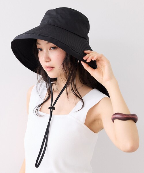 VIS(ビス)の「マイナス18℃ネックカバーつきUVハット/遮熱・UVカット・撥水(ハット・レディース・ブラック/ベージュ・F)」の8枚目の写真