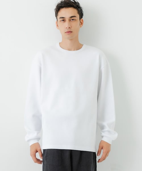 URBAN RESEARCH（アーバンリサーチ）の「度詰めワッフルロングスリーブ（Tシャツ/カットソー・メンズ・WHITE/OATMEAL/GRAY H/BLACK・S/M/L/XL）」の6枚目の写真