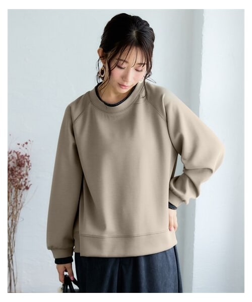 nissen（ニッセン）の「＜大きいサイズ＞なめらかポンチリブ付プルオーバー（Tシャツ/カットソー・レディース・黒/カーキ/グレイッシュブルー・L/LL/3L/4L/5L/6L/8L/10L）」の14枚目の写真