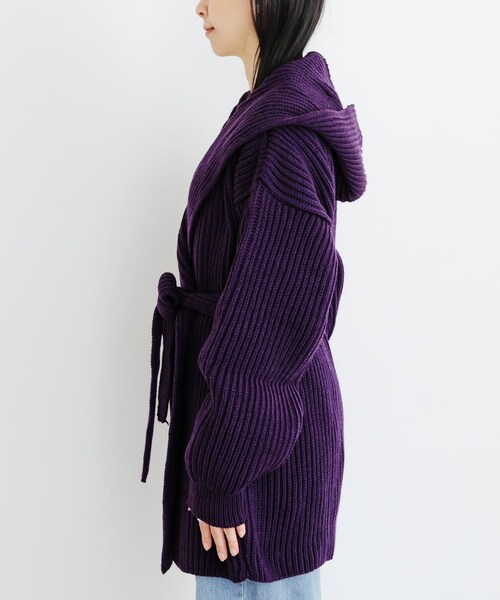 URBAN RESEARCH（アーバンリサーチ）の「『別注』OLDDERBY KNITWEAR×UR　Open Front Hoodie（カーディガン/ボレロ・レディース・MUSGO/PURPURA/NIEBLA・FREE）」の10枚目の写真