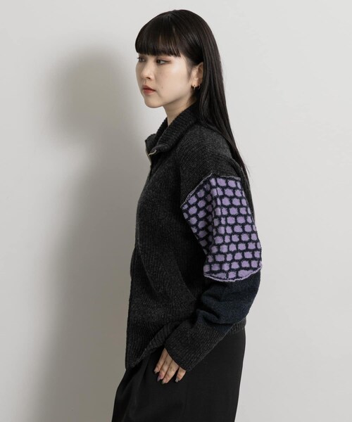 THE GOODLAND MARKET（ザグッドランドマーケット）の「cwtch　MIX PATTERND KNIT（ニット/セーター・レディース・GREY/BROWN・FREE）」の19枚目の写真