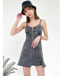 GYDA | キャミフレア スカートライクケミカルデニムワンピース(ワンピース)