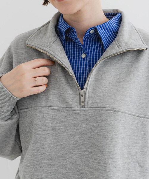 URBAN RESEARCH ROSSO（アーバンリサーチロッソ）の「F by ROSSO　ハーフジップスウェット（スウェット・レディース・GRAY/NAVY・FREE）」の11枚目の写真