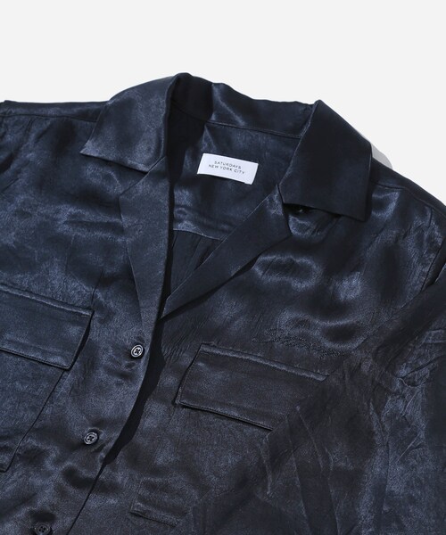 Saturdays NYC（サタデーズ ニューヨークシティ ）の「Lomedico Crinkled Satin LS Shirt（シャツ/ブラウス・レディース・ネイビー/イエロー・L/XS）」の11枚目の写真