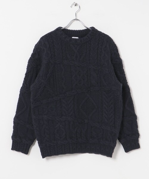 THE GOODLAND MARKET（ザグッドランドマーケット）の「米富繊維　CRAZY ARAN PULLOVER-3（ニット/セーター・メンズ・63NAVY/10WHITE・L）」の13枚目の写真