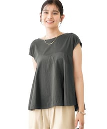 nissen | ビスチェ風異素材ドッキングAライントップス(Tシャツ/カットソー)