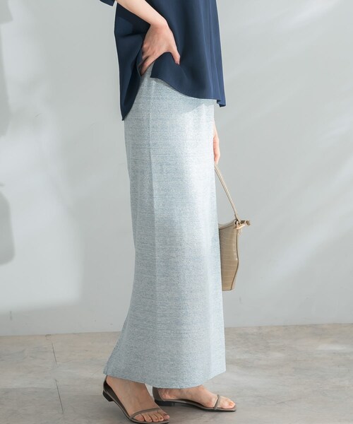 URBAN RESEARCH ROSSO（アーバンリサーチロッソ）の「ランダムパイルスリットスカート（スカート・レディース・MIX BLUE/MIX BEIGE/NAVY・FREE）」の18枚目の写真