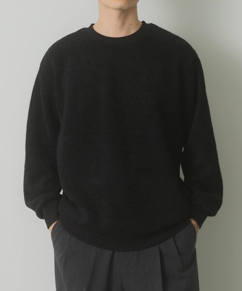 ITEMS URBANRESEARCH（アイテムズ アーバンリサーチ）の「フェザーヤーン クルーネック ニットソー（Tシャツ/カットソー・メンズ・MOC/YEL/BLK・M/L）」の5枚目の写真