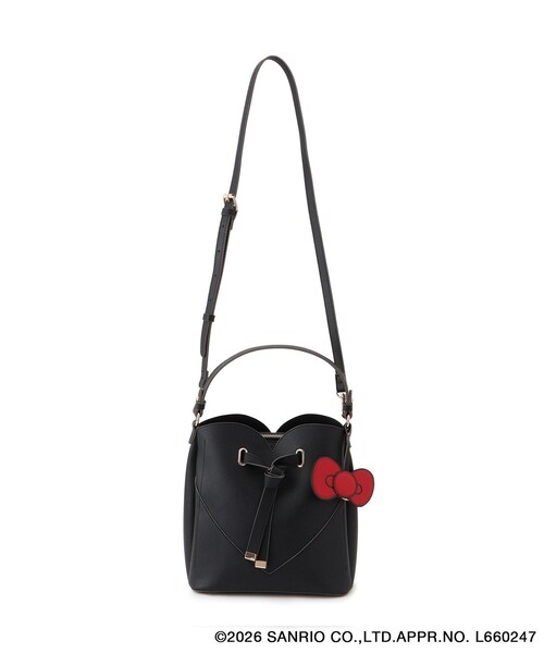 VIS（ビス）の「【HELLO KITTY×VIS】ダブルフェイスハートカットミニショルダーバッグ（ショルダーバッグ・レディース・ブラック/オフホワイト・F）」の16枚目の写真