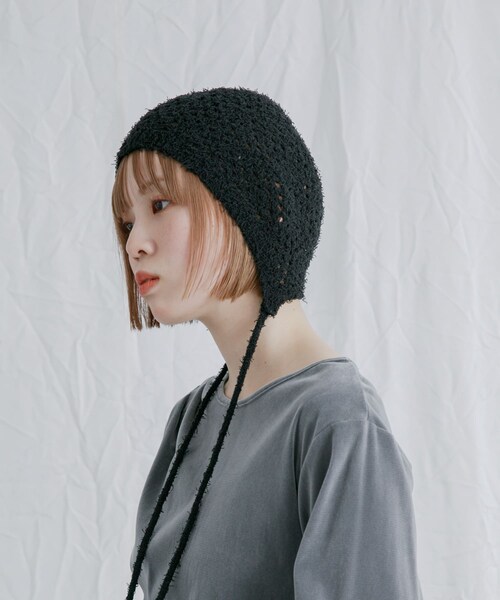KBF（ケイビーエフ）の「スプリングニットボンネット（ニットキャップ/ビーニー・レディース・BLACK/BEIGE・one）」の3枚目の写真