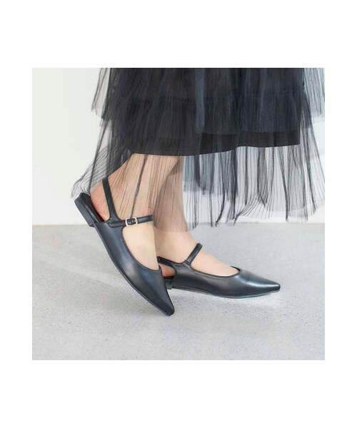 noyau(ノヤウ)の「ノヤウ noyau ポインテッドトゥバックベルトパンプス (パンプス・レディース・BL/SV/YL/BGA・S/22.5cm/M/23.5cm/L/24.5cm/LL/25cm)」の2枚目の写真