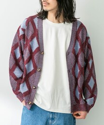 ジャガードVネックニットカーディガン