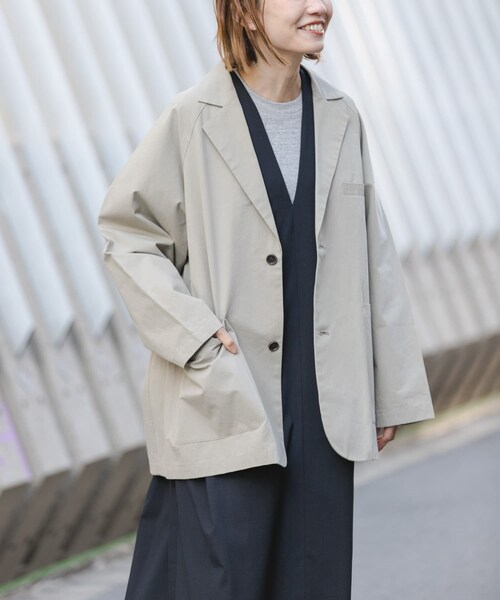 URBAN RESEARCH DOORS（アーバンリサーチドアーズ）の「FORK&SPOON　ビッグジャケット（テーラードジャケット・レディース・CHARCOAL/BEIGE・1）」の21枚目の写真