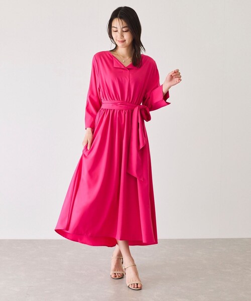 Jayro（ジャイロ）の「ウエストギャザーワンピース（ワンピース・レディース・グリーン/ネイビー/ブルー/ローズピンク・F）」の21枚目の写真