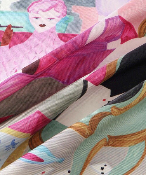 ROPE'（ロペ）の「【4 ARTIST for ROPE'】コラボ シルクスカーフ/Sサイズ（バンダナ/スカーフ・レディース・ダークグリーン/サックス/レッド/ピンク・F）」の16枚目の写真