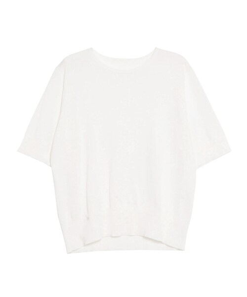 ELENDEEK（エレンディーク）の「HALF SLEEVE T-KT（ニット/セーター・レディース・オフホワイト/ブラック/レッド/ブルー・F）」の2枚目の写真