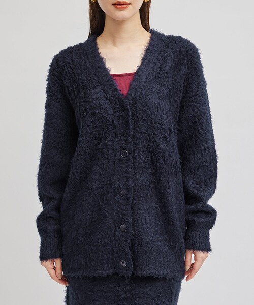 ROPE'（ロペ）の「シルクシャギーカーディガン/セットアップ対応（カーディガン/ボレロ・レディース・オフホワイト/ネイビー/ピンク・F）」の8枚目の写真