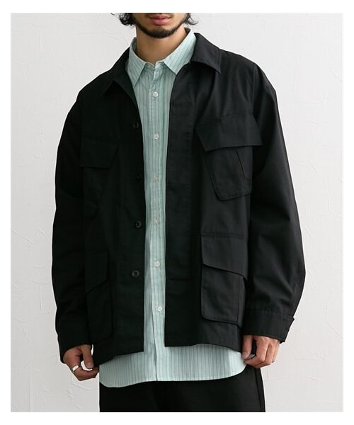 nissen（ニッセン）の「ミリタリーシャツジャケット（ジャケット/アウター・メンズ・カーキ/黒・M/L/LL/3L/4L/5L/6L/8L/10L）」の8枚目の写真