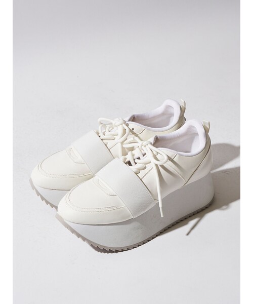 ELENDEEK（エレンディーク）の「PLATFORM SOLE SNEAKERS（スニーカー・レディース・オフホワイト/ブラック・36/37/38）」の8枚目の写真