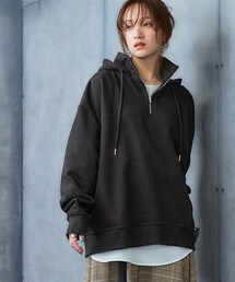 Soiunique | 【裏起毛】ゆったりサイズハーフジッププルオーバー ［Soiunique］(パーカー)