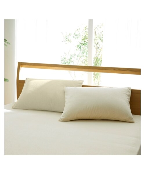 nissen（ニッセン）の「綿100％タオル地枕カバー同色2枚組（寝具・メンズ・ミルクホワイト・43×63cm用）」の2枚目の写真