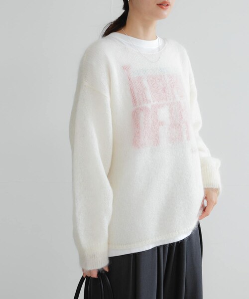 URBAN RESEARCH(アーバンリサーチ)の「ヘアリールーズニット(ニット/セーター・レディース・L.PINK/RED/L.BLUE/TOP GRAY/OFF WHITE・Free)」の8枚目の写真