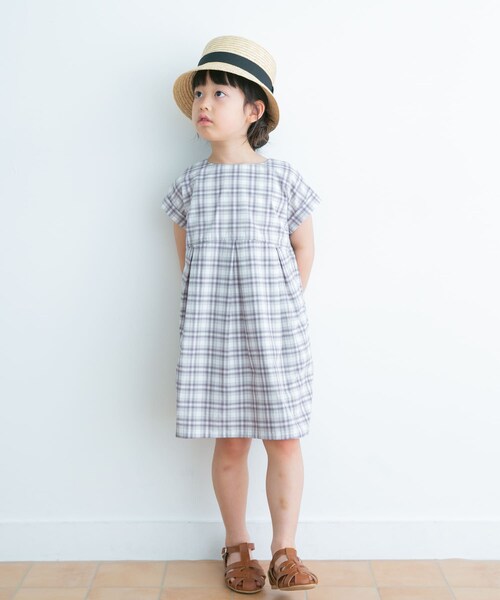 URBAN RESEARCH DOORS（アーバンリサーチドアーズ）の「カラーチェックワンピース(KIDS)（ワンピース・キッズ・BLUE/AZUKI・105/120/135）」の21枚目の写真