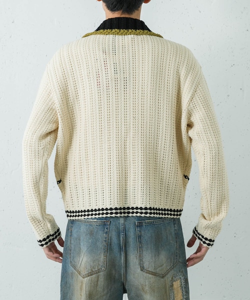 URBAN RESEARCH（アーバンリサーチ）の「Andersson Bell　UNI NEW F/CLR CARDIGAN（カーディガン/ボレロ・メンズ・ECRU/BLACK・L）」の11枚目の写真