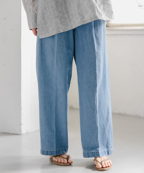 URBAN RESEARCH DOORS（アーバンリサーチドアーズ）の「FORK&SPOON　綿麻デニムパンツ（デニムパンツ・レディース・ONEWASH/USED・1/2）」の19枚目の写真