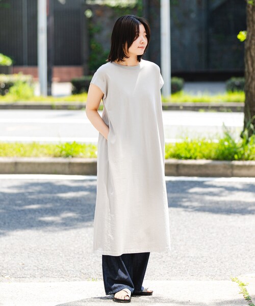 EKAL（エカル）の「製品染カットワンピース（ワンピース・レディース・グレージュ/ブラウン/グラファイト・one）」の9枚目の写真