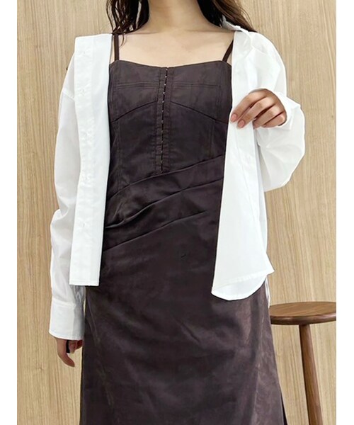 MERCURYDUO（マーキュリーデュオ）の「配色ステッチビッグリボンセットシャツ（シャツ/ブラウス・レディース・インディゴ/オフホワイト/ピンク・F）」の3枚目の写真