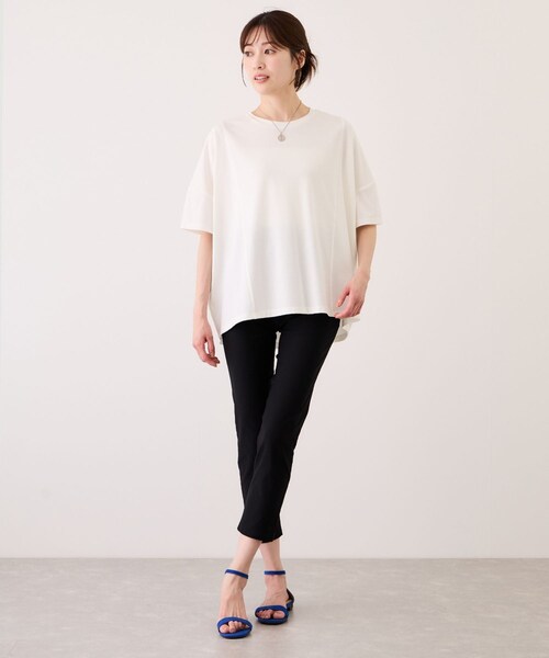 Jayro(ジャイロ)の「クリアクールワイドシルエットプルオーバー(Tシャツ/カットソー・レディース・ブラック/ホワイト系/ブルー・F)」の14枚目の写真